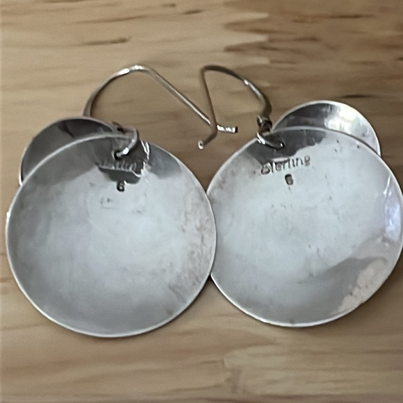 Navajo Native American Opal Set Earrings by Gilbert Smith Sterling Silver - Picture 2 of 3